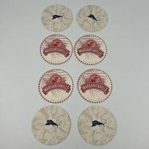 Margaritaville 4 Coasters & Tommy Bahama Marlin 4 Coasters - Cardboard Drink